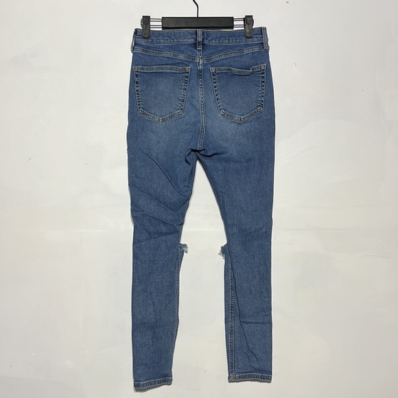 Topshop Jamie Medium Wash High Rise Distressed Skinny Jeans Size 30 - Picture 6 of 11